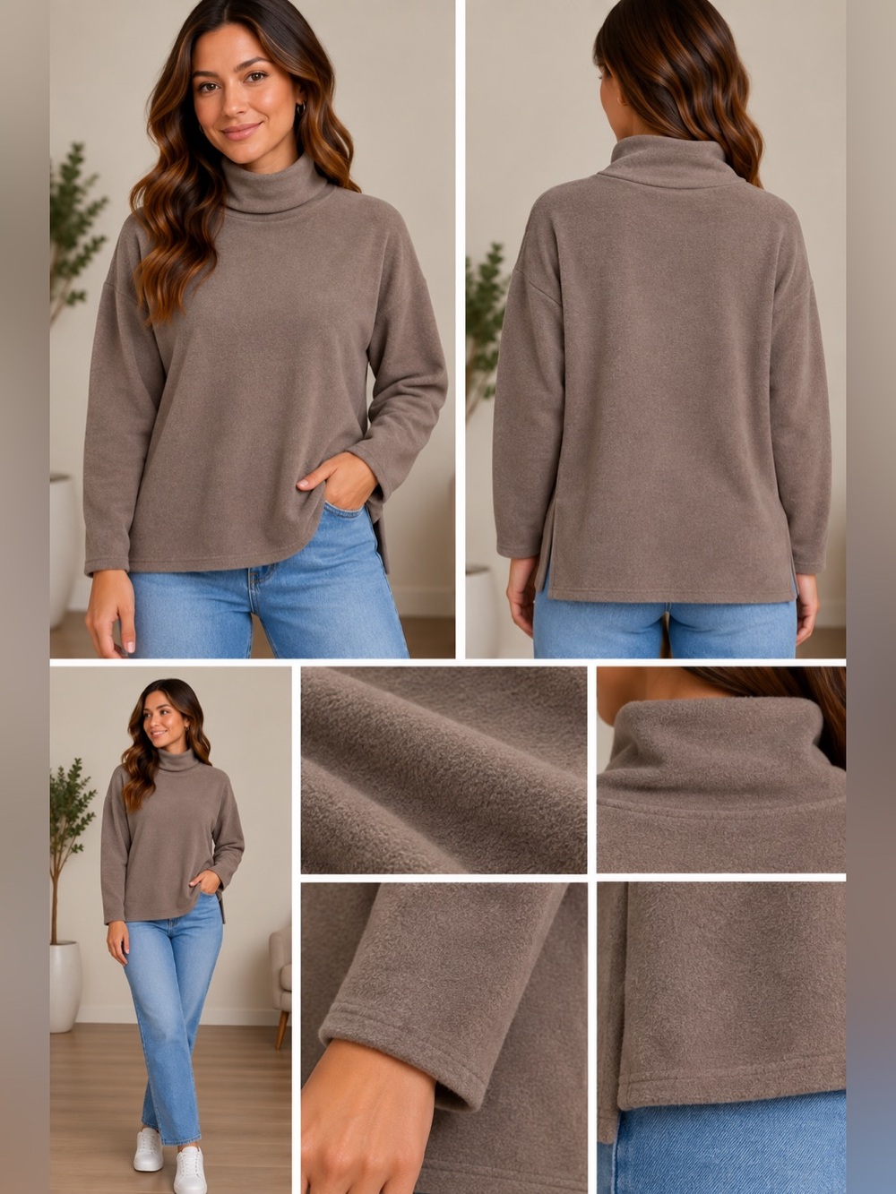 A NEW DAY- Women’s Fleece Turtle Neck Sweater-Size Large